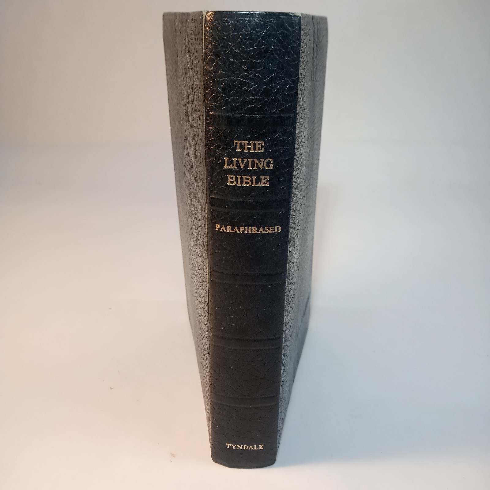 The Living Bible Paraphrased 1977 Compact Vintage Tyndale Black Bonded Leather