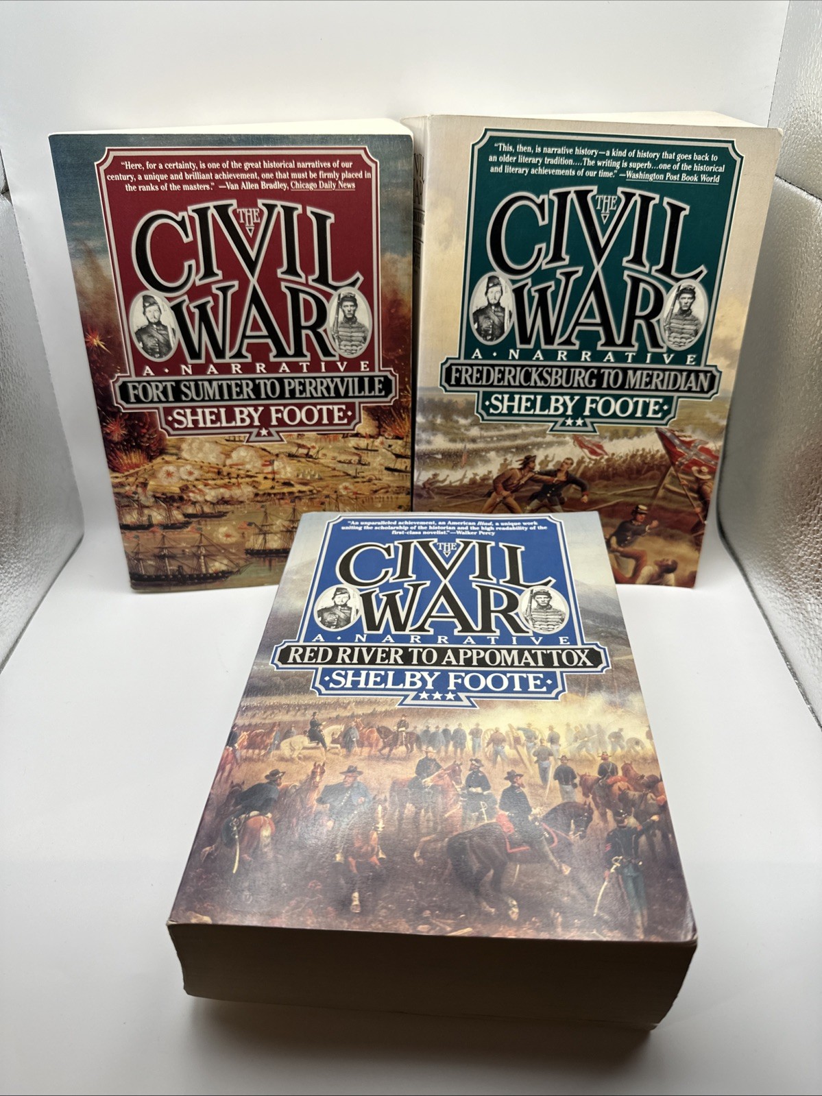 The Civil War : A Narrative – 3 Volume Set by Shelby Foote (Paperback, NO BOX)