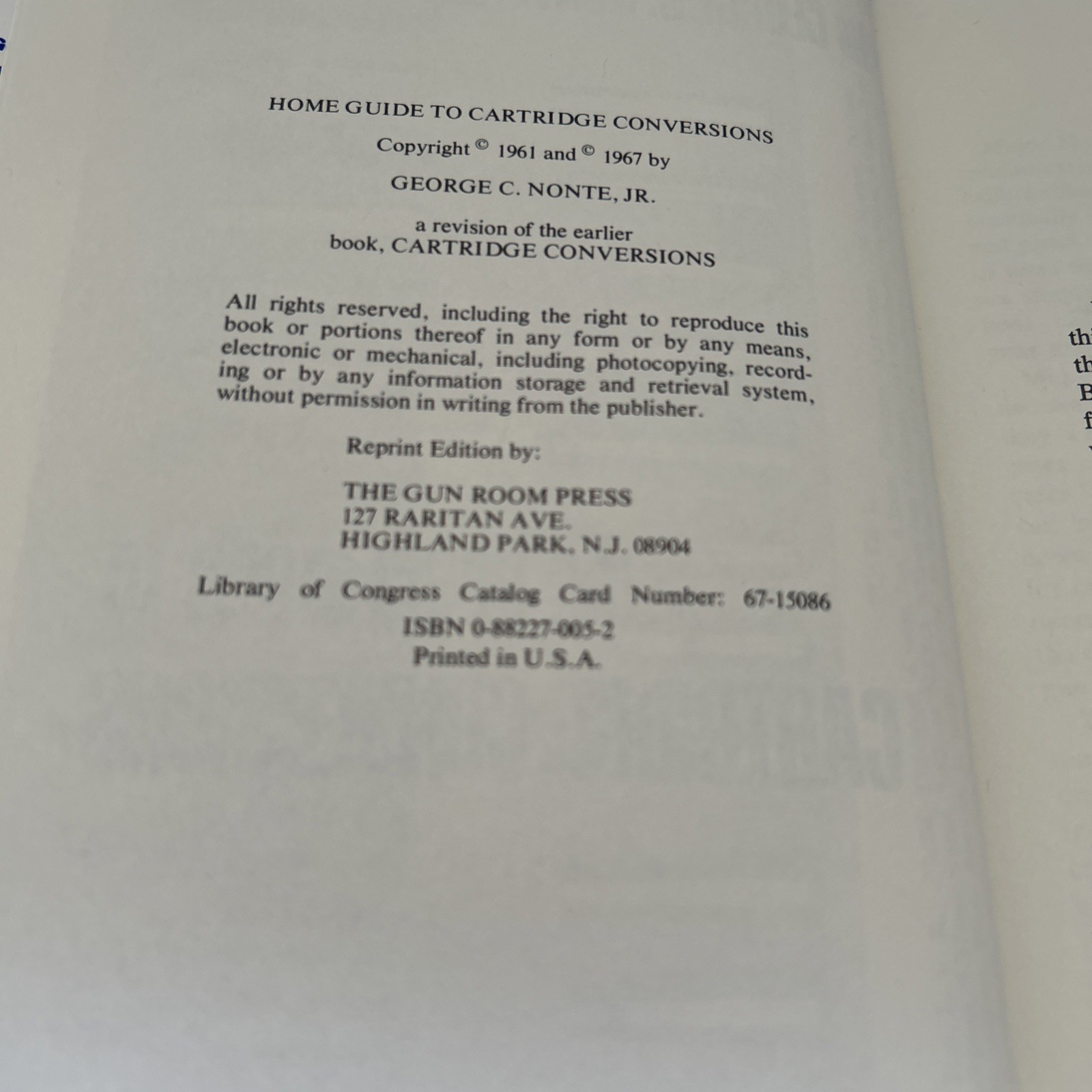THE HOME GUIDE TO CARTRIDGE CONVERSIONS, 1967 SECOND EDITION, GEORGE C NONTE JR