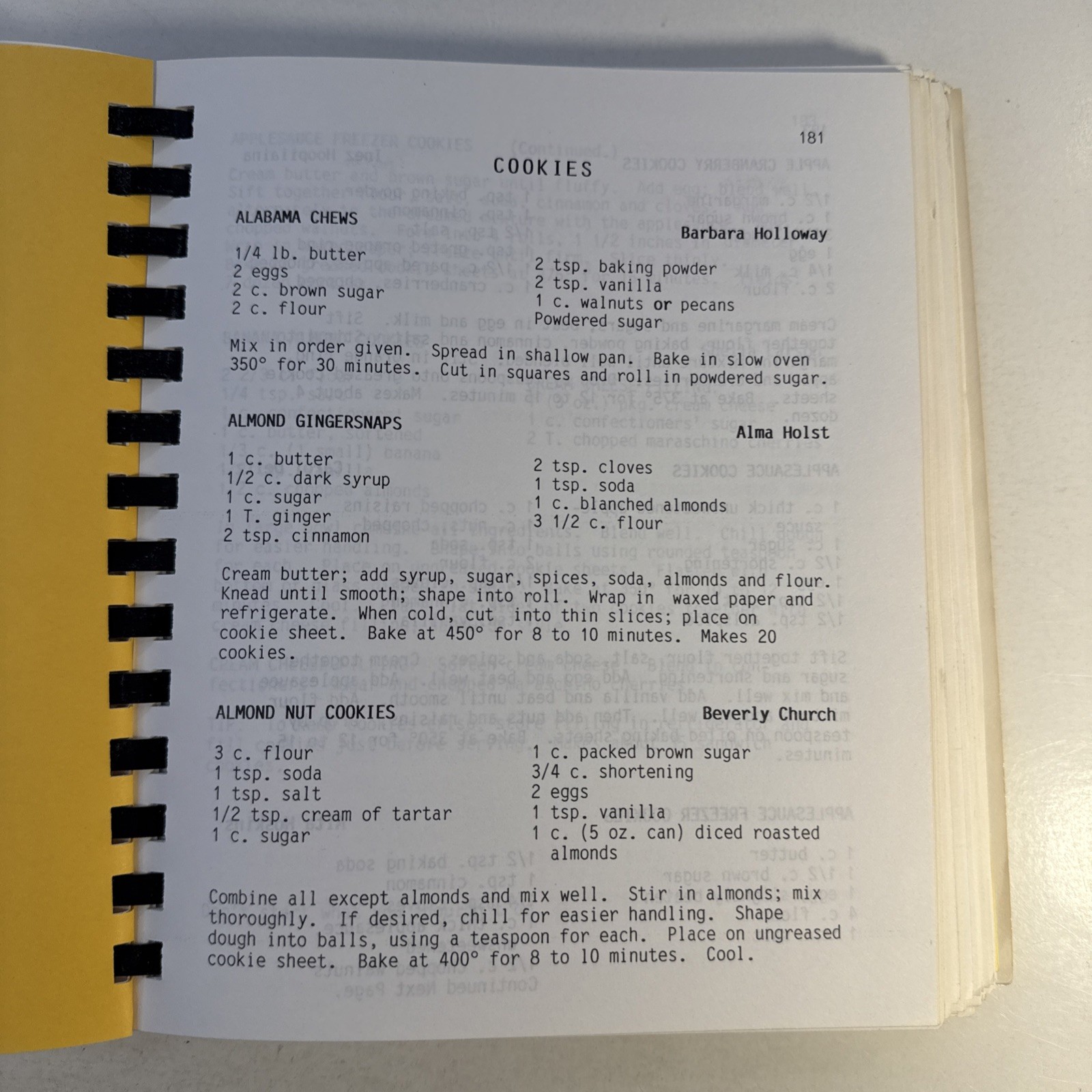 Hot Springs South Dakota SD Cookbook Vintage 1983 Black Hills house wife cookie