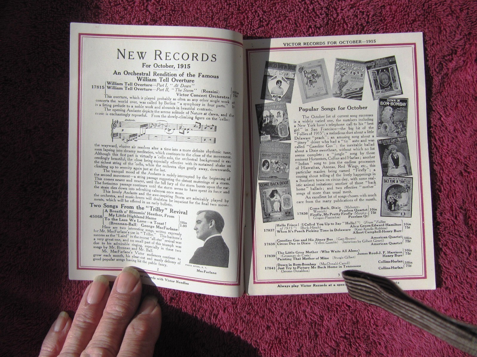 New VICTOR RECORDS Oct 1915 BROADWAY HIT TRILBY Taylor Holmes Victrola CATALOG