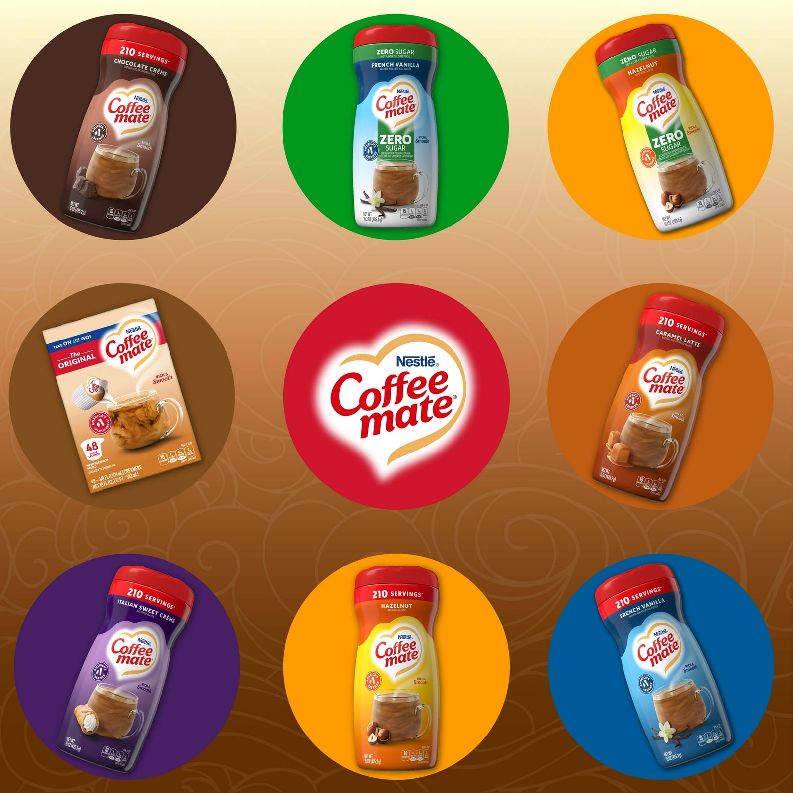 Nestle Coffee Mate, The Original Liquid Coffee Creamer Singles,9 fl oz, 48 Count