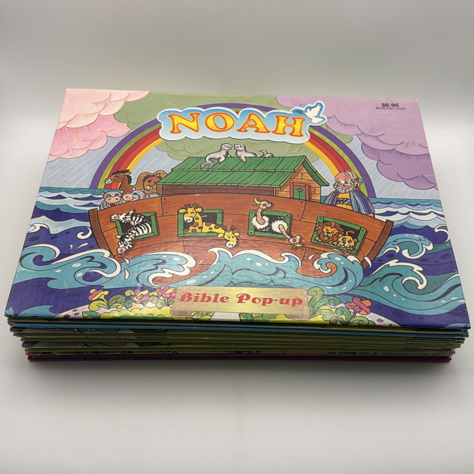 VTG Bible Story Pop Up Books Lot Of 9 Jonah David Jesus Noah Playmore Waldman