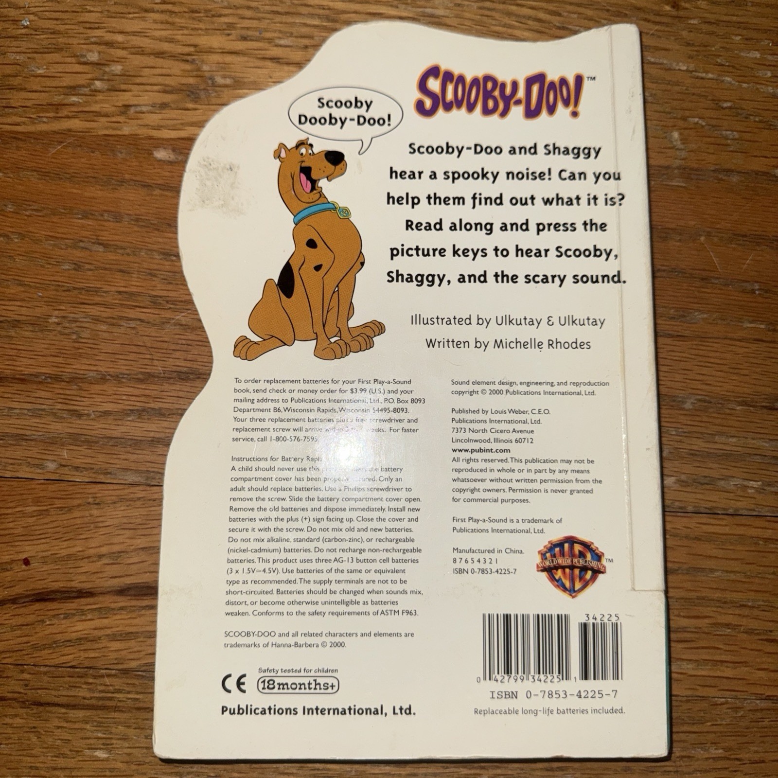 Vintage 2000s Scooby Doo Shaggy Scary Sound Children Book HC Works New Bat