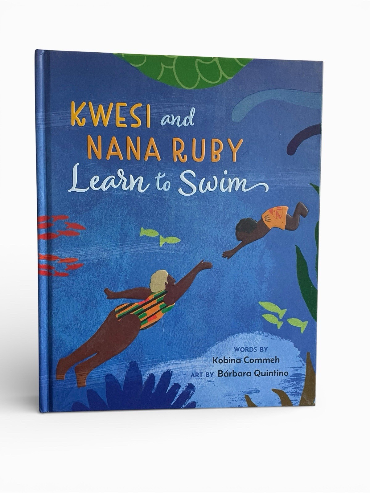 Kwesi and Nana Ruby Learn to Swim by Kobina Commeh HB Book Adinkra