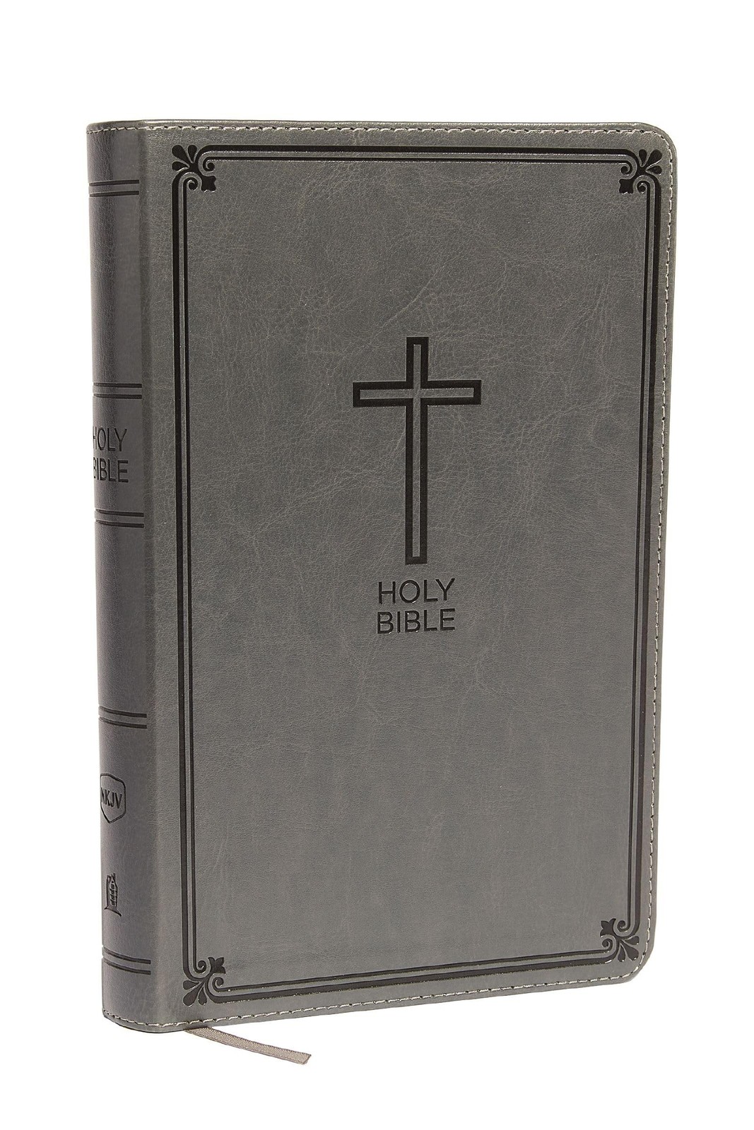 Deluxe NKJV Gift Bible Leathersoft Gray Red Letter Comfort Print Holy Bible NEW