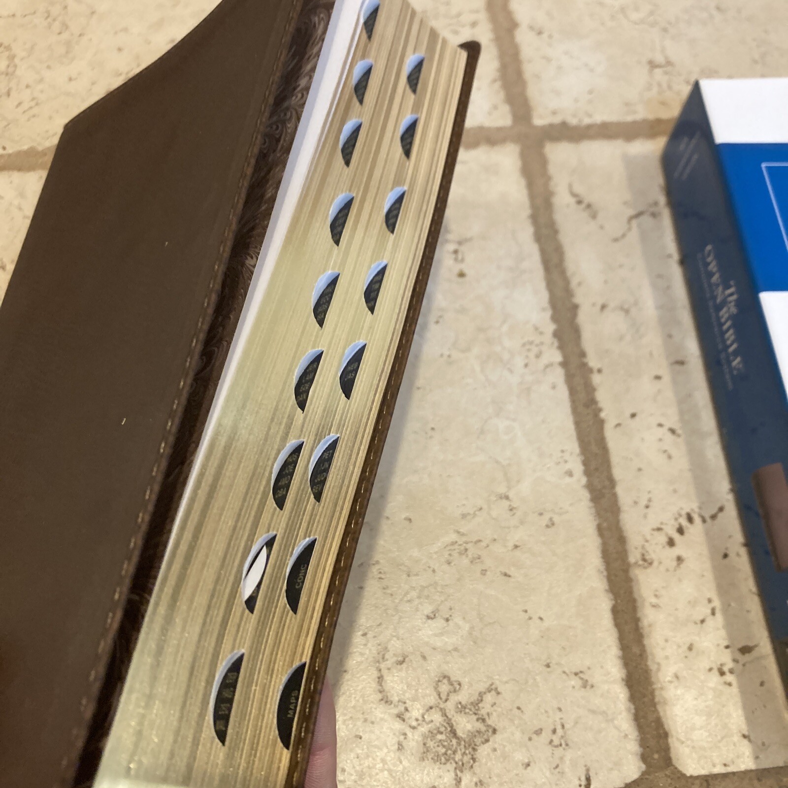 NIV Open Bible, Leathersoft, Brown, Red Letter INDEXED Complete Reference SYSTEM