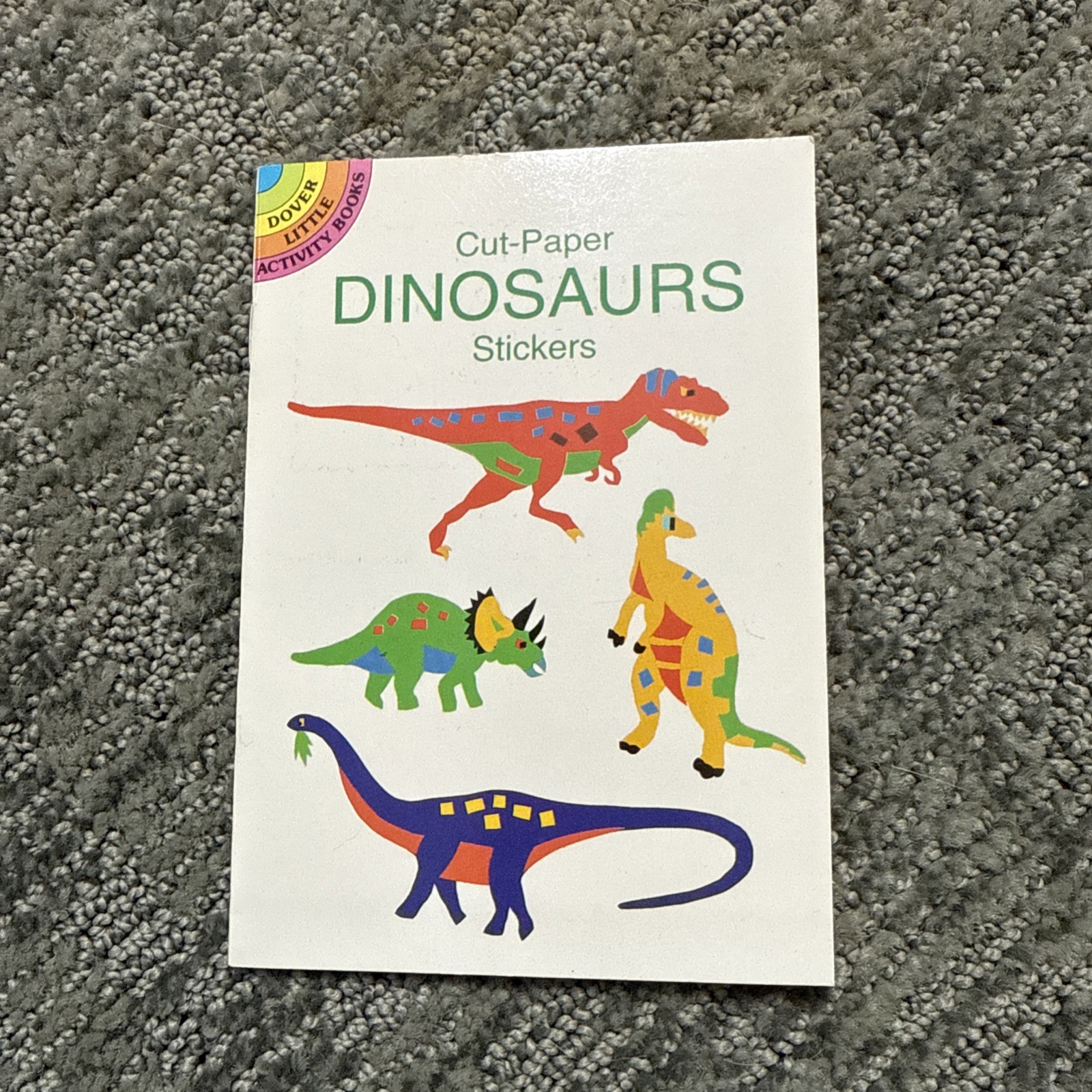 Cut-Paper Dinosaurs Stickers by Winky Adam (1996, Trade Paperback)