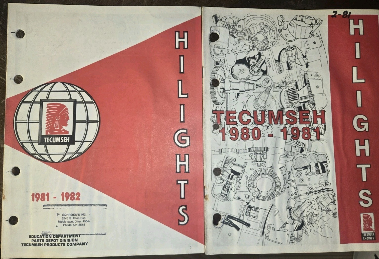 TECUMSEH HIGHLIGHTS MAGAZINE BOOKLET 1980-1982 AS SHOWN A BIT ROUGH
