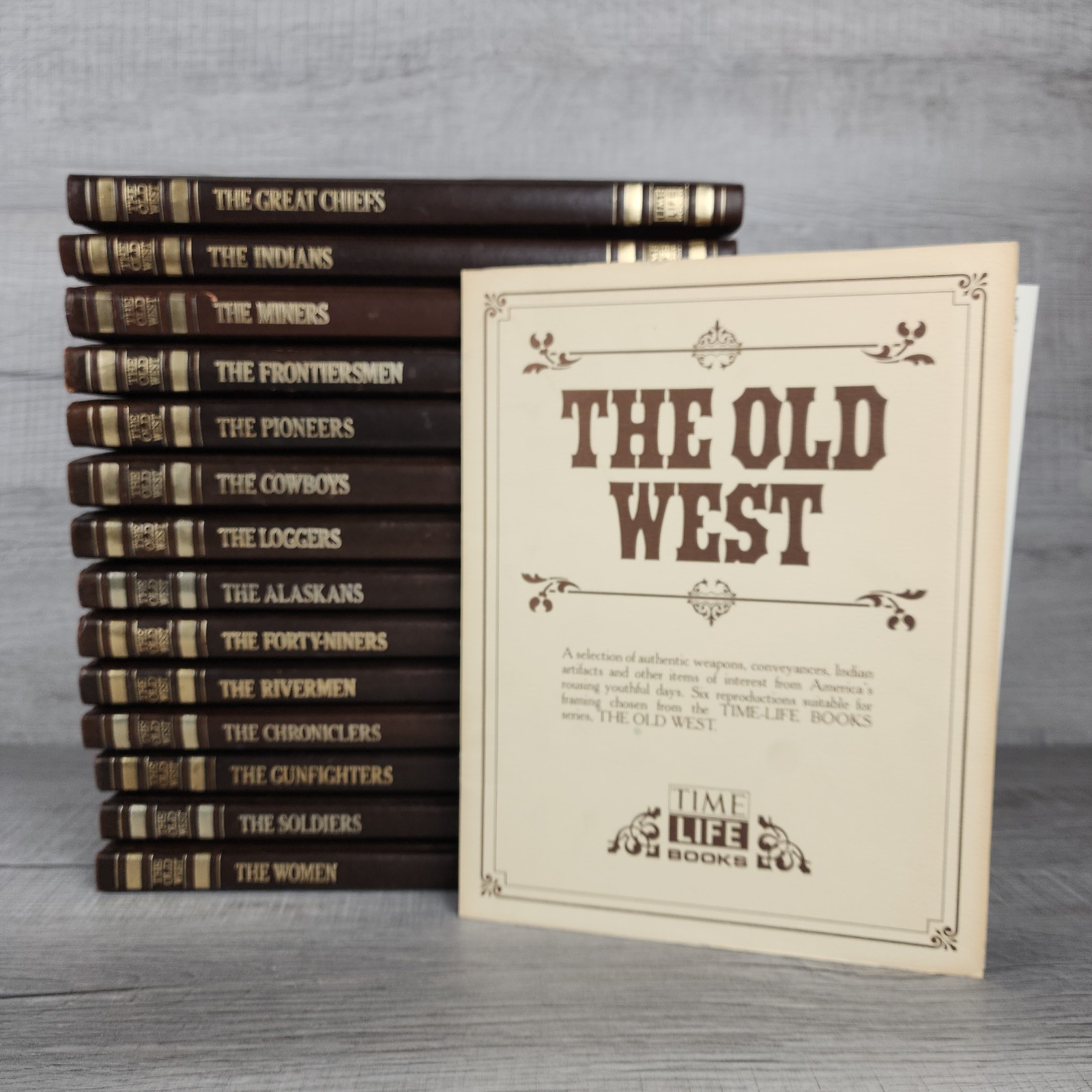 Lot of 14 Time Life Books The Old West Series Hardcover Brown Faux Leather