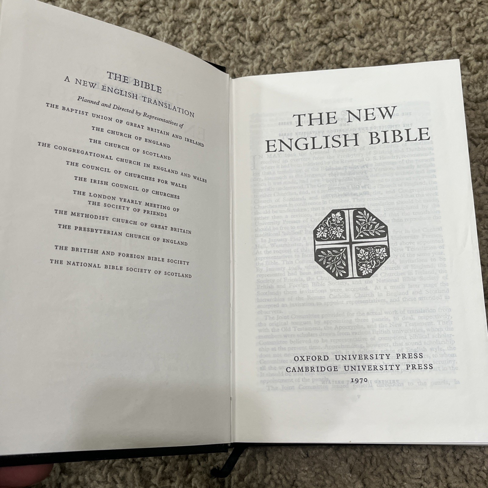 The New English Bible Standard Edition 1970 Oxford & Cambridge Great Britain