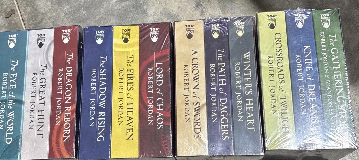 The Wheel of Time Robert Jordan Complete Set PB Books 1-15 – 5 Sealed Box Sets