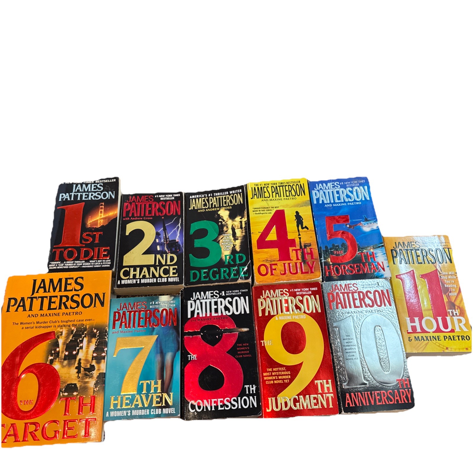 Lot of 11 James Patterson 10 Paperback, 1 HB Books (11 Women’s Murder Club )