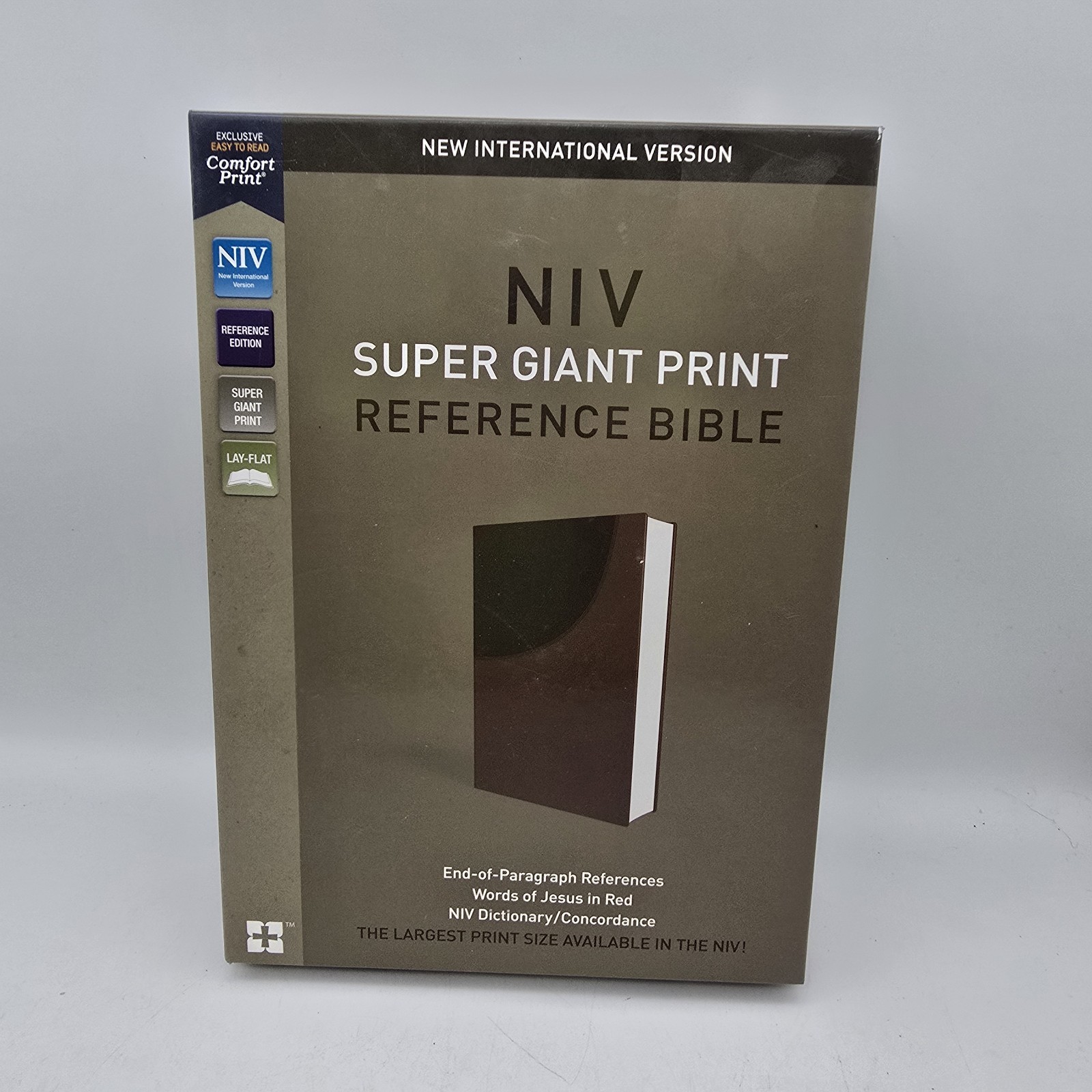 NIV Reference Bible Super Giant Print Zondervan Chocolate LeatherSoft EUC