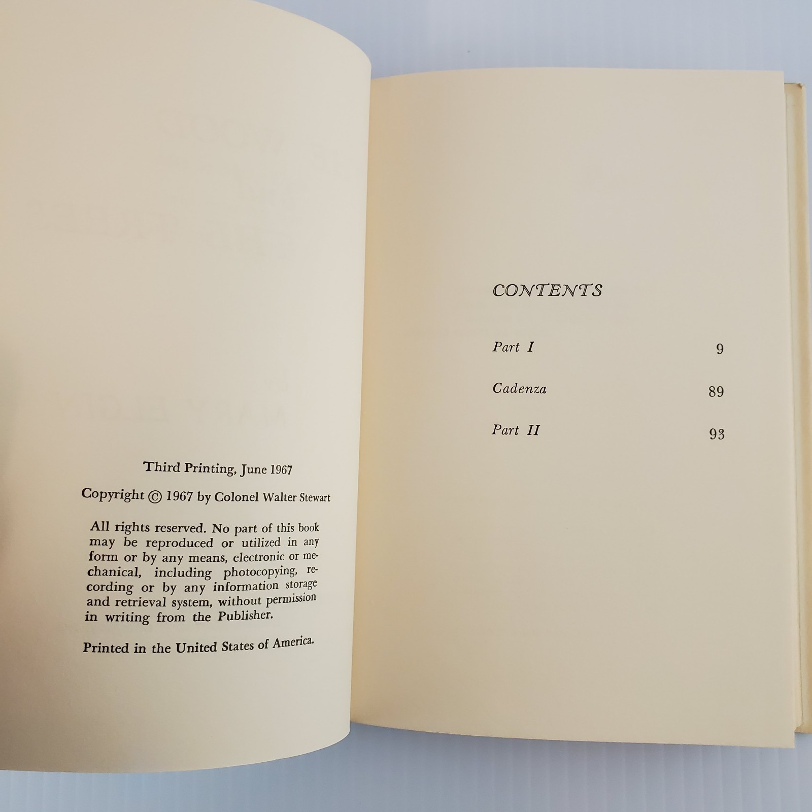 The Wood and The Trees by Mary Elgin 1967 1st Ed 3rd Print Hardcover DJ