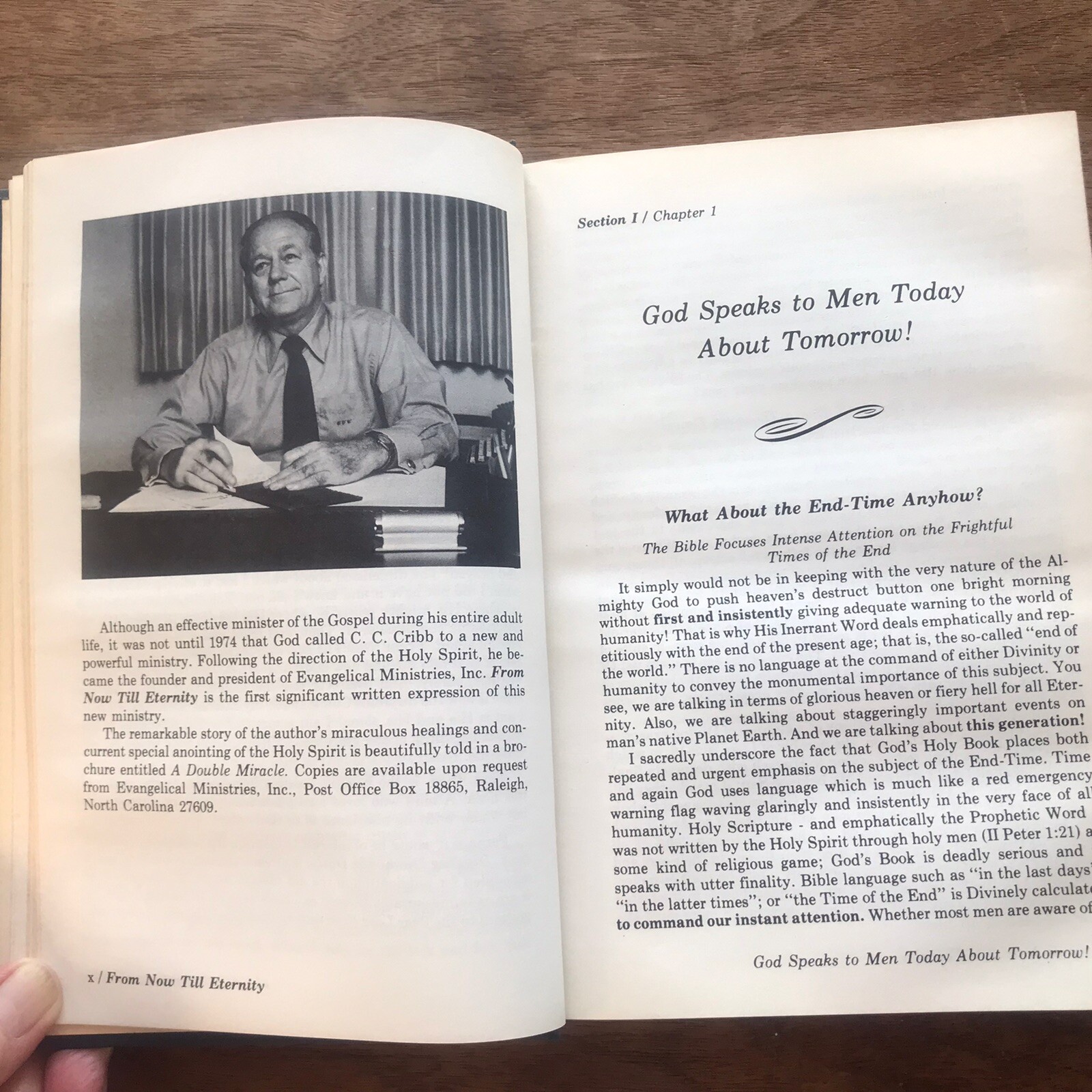 From Now Till Eternity Bible Prophecy Christianity 1976 Signed CC Cribb HC DJ