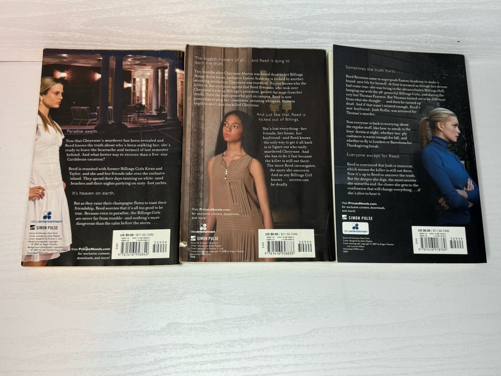 A Private Novel Kate Brian 1,2,3,4,8,9 + Prequel + Privilege Book 1. See Descrip