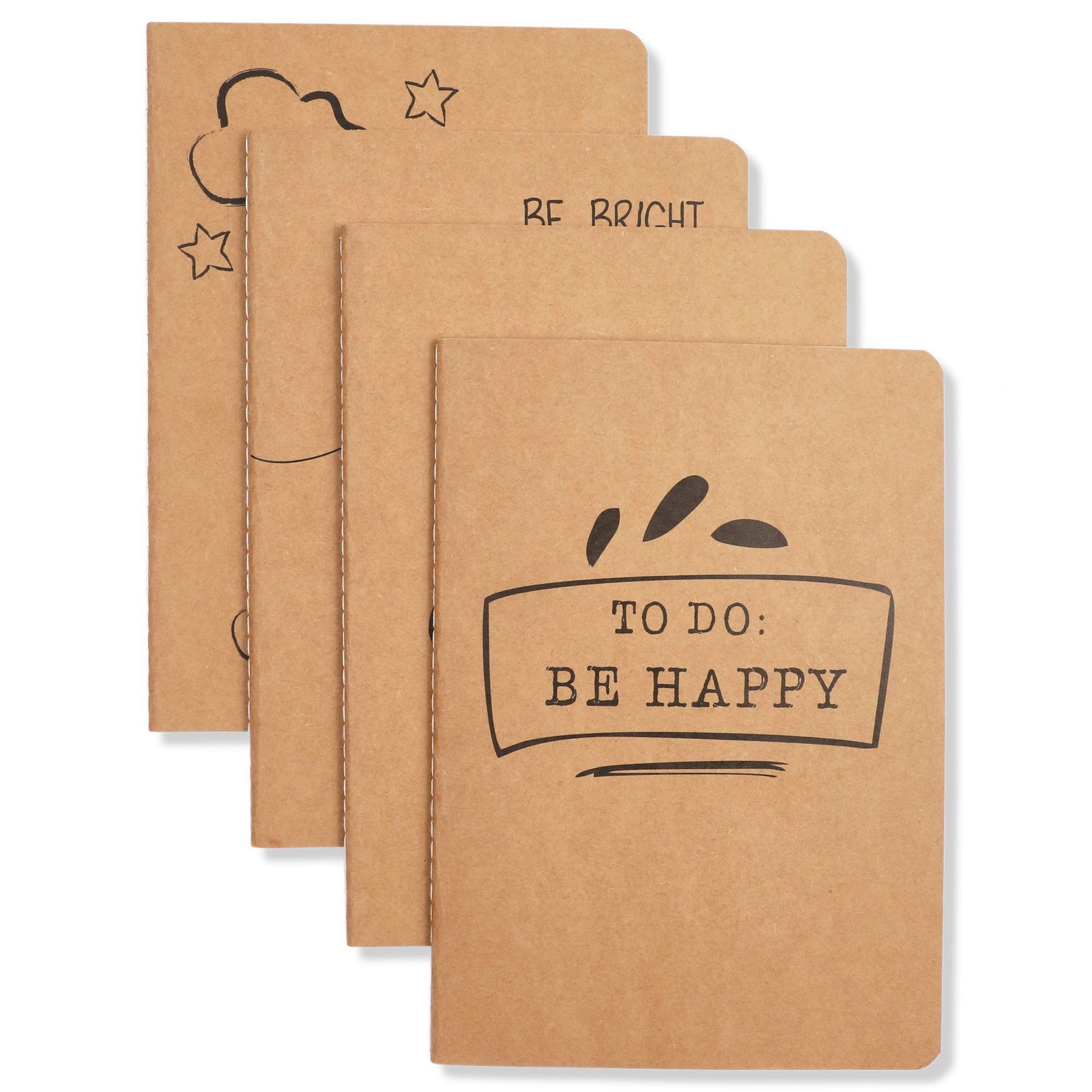 Inspirational Notebooks Set – 8 Pack A5 (5.8 x 8.3 in) Kraft Paper Lined – Bu…
