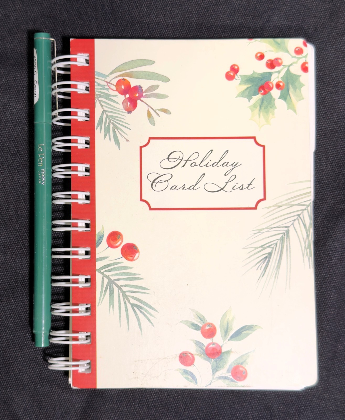 Hallmark Spiral Notebook Holiday Card List — Handy 80+ Pages — Decorative Cover