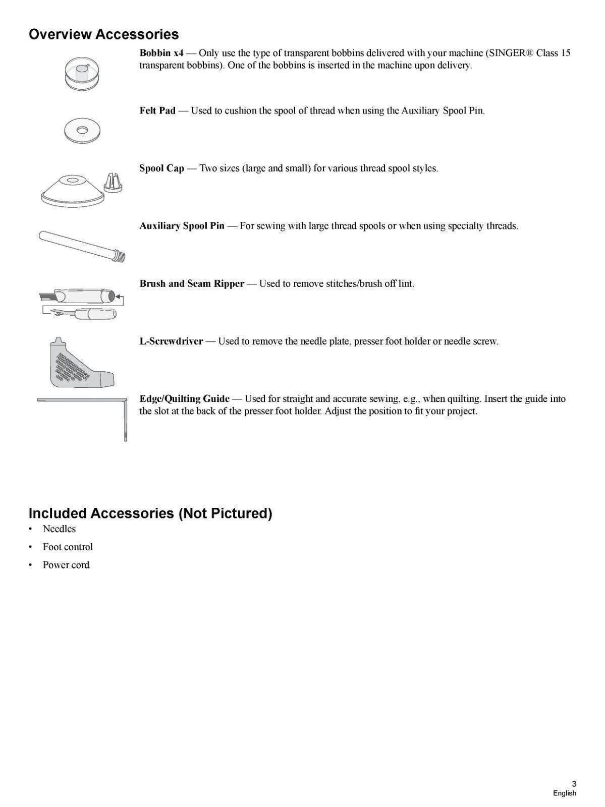 SINGER ME457 Sewing Machine User Manual Operation Guide [DURABLE LOOP BINDING]