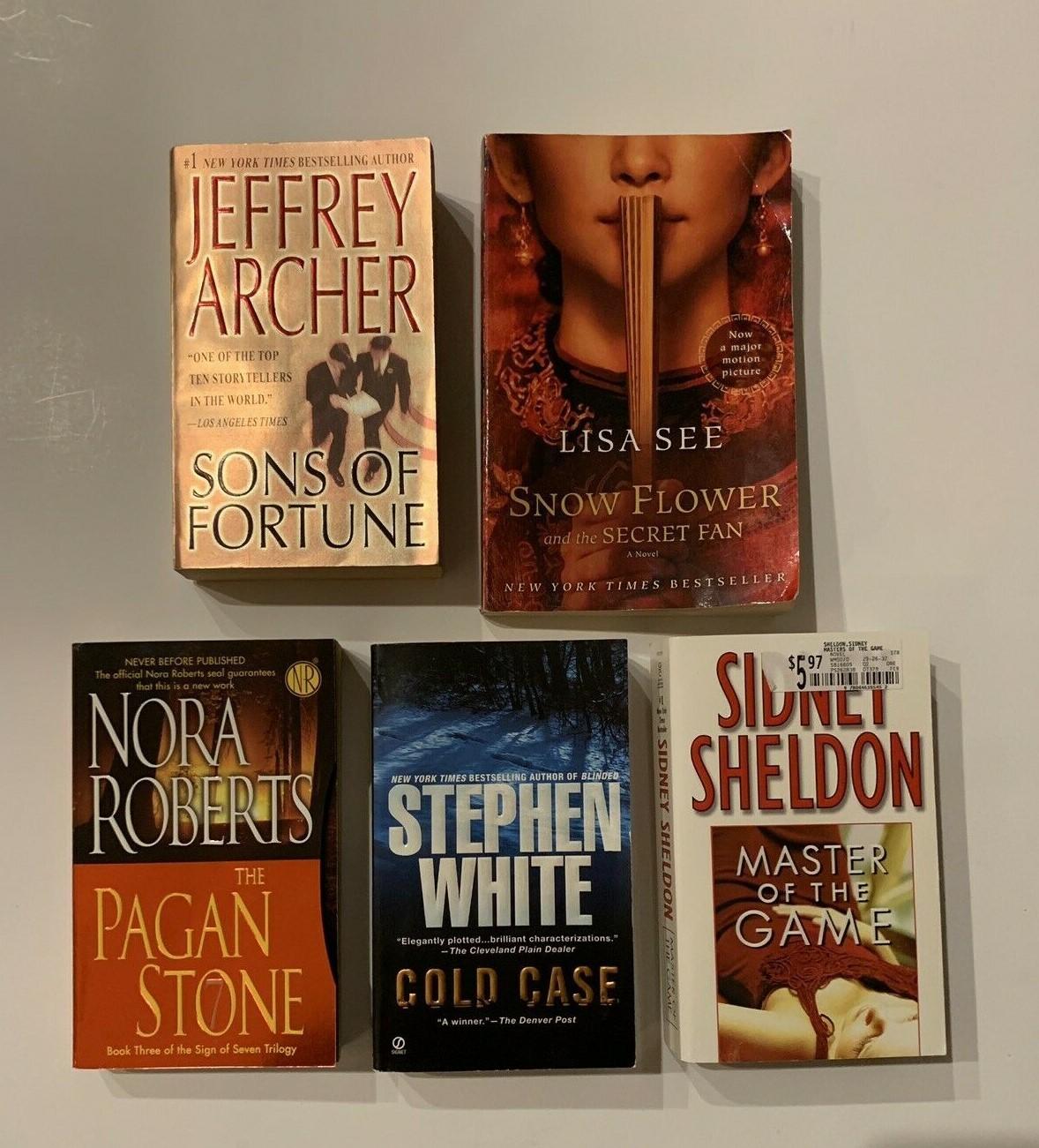 Book Lot Jeffrey Archer Sidney Sheldon Stephen White Cold Case Nora Roberts
