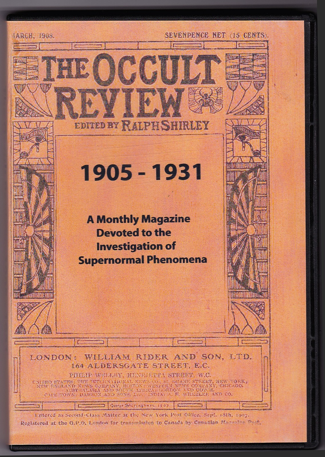 The Occult Review magazine 1905 – 1931. Over 300 issues on DVD or USB drive