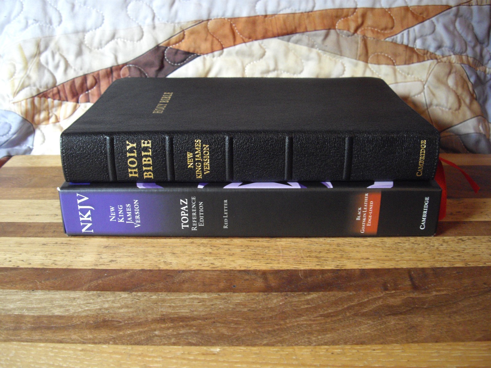 Cambridge Black Genuine Goatskin Leather Topaz NKJV Large Print Reference Bible