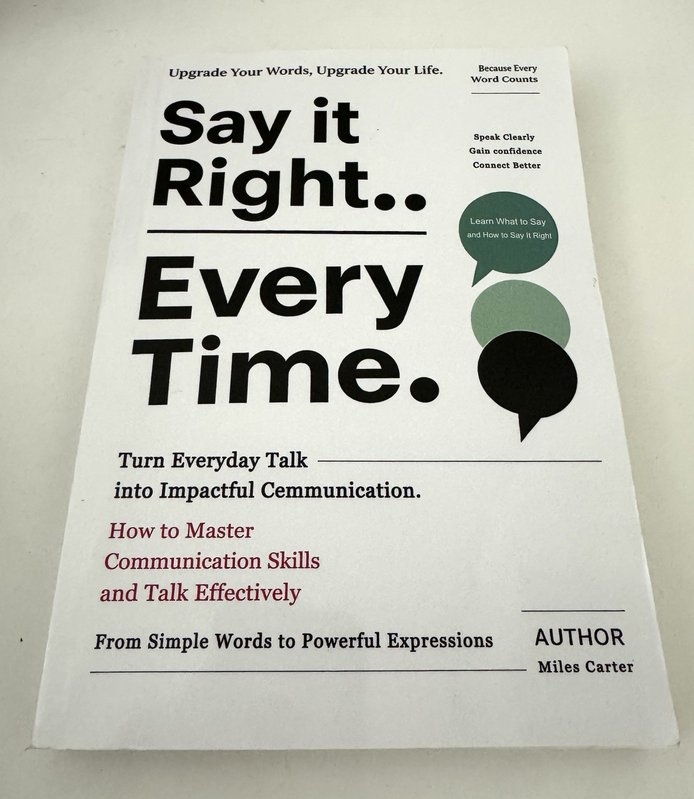 SAY IT RIGHT EVERY TIME by Miles Carter Communication Skills Book