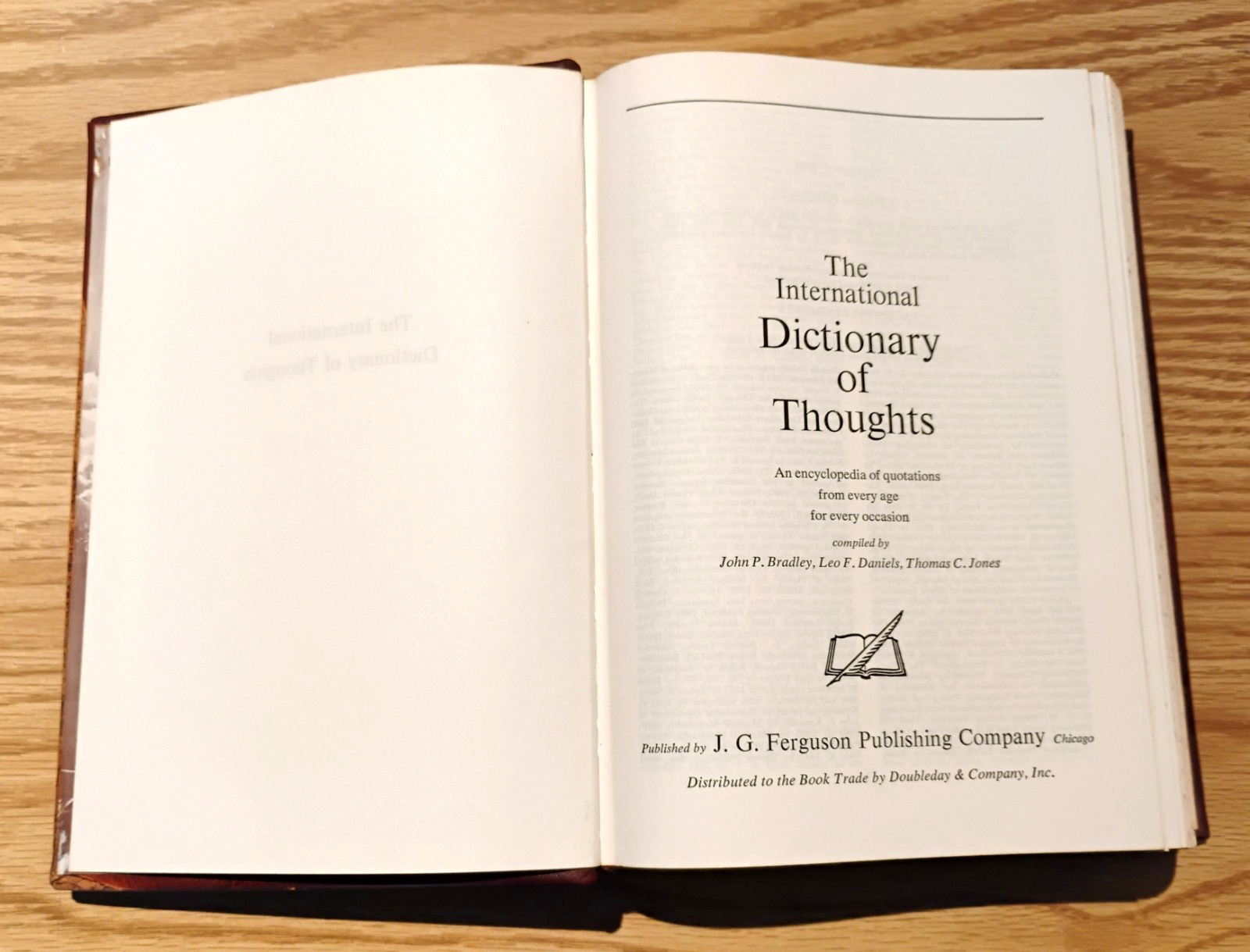 International Dictionary of Thoughts by Bradley Faux Leather HC Ferguson 1969