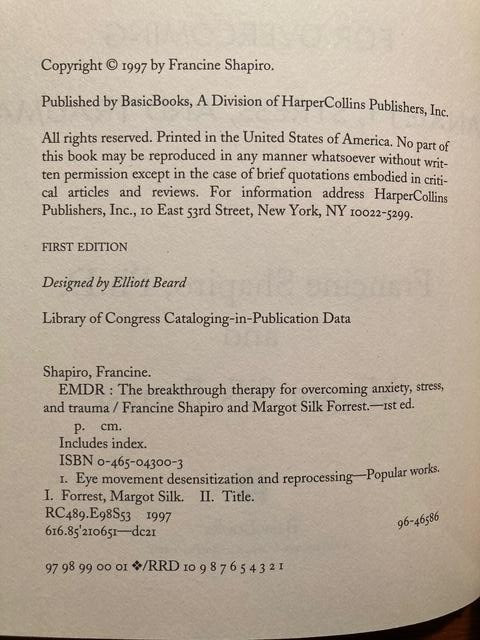 EMDR by F. Shapior and M. Forrest (First Edition, 1997, Hardcover)