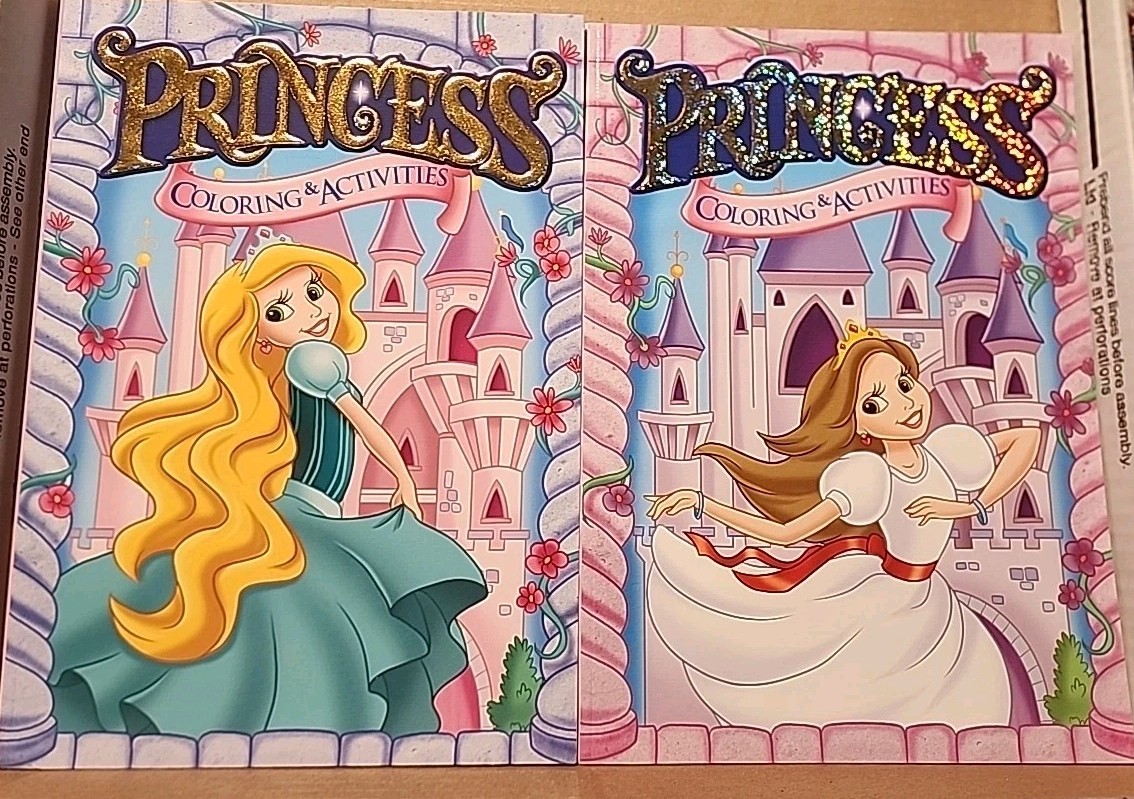 2 Pack PRINCESS Fun Coloring & Activities Colorful Book 96 Pages BRAND NEW!