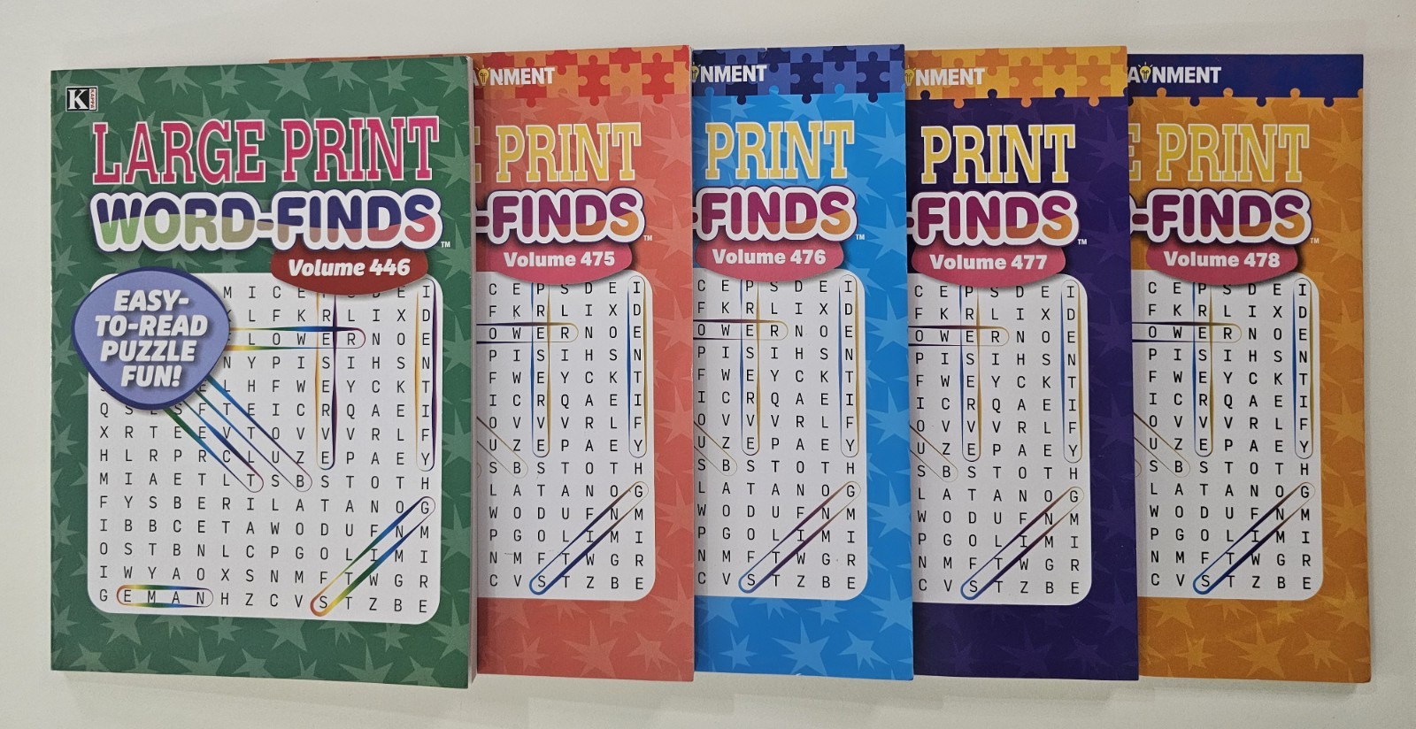 5 New Large Print Word-Finds Puzzle Books Kappa Games Vol #446-478 ~ Search,Hunt