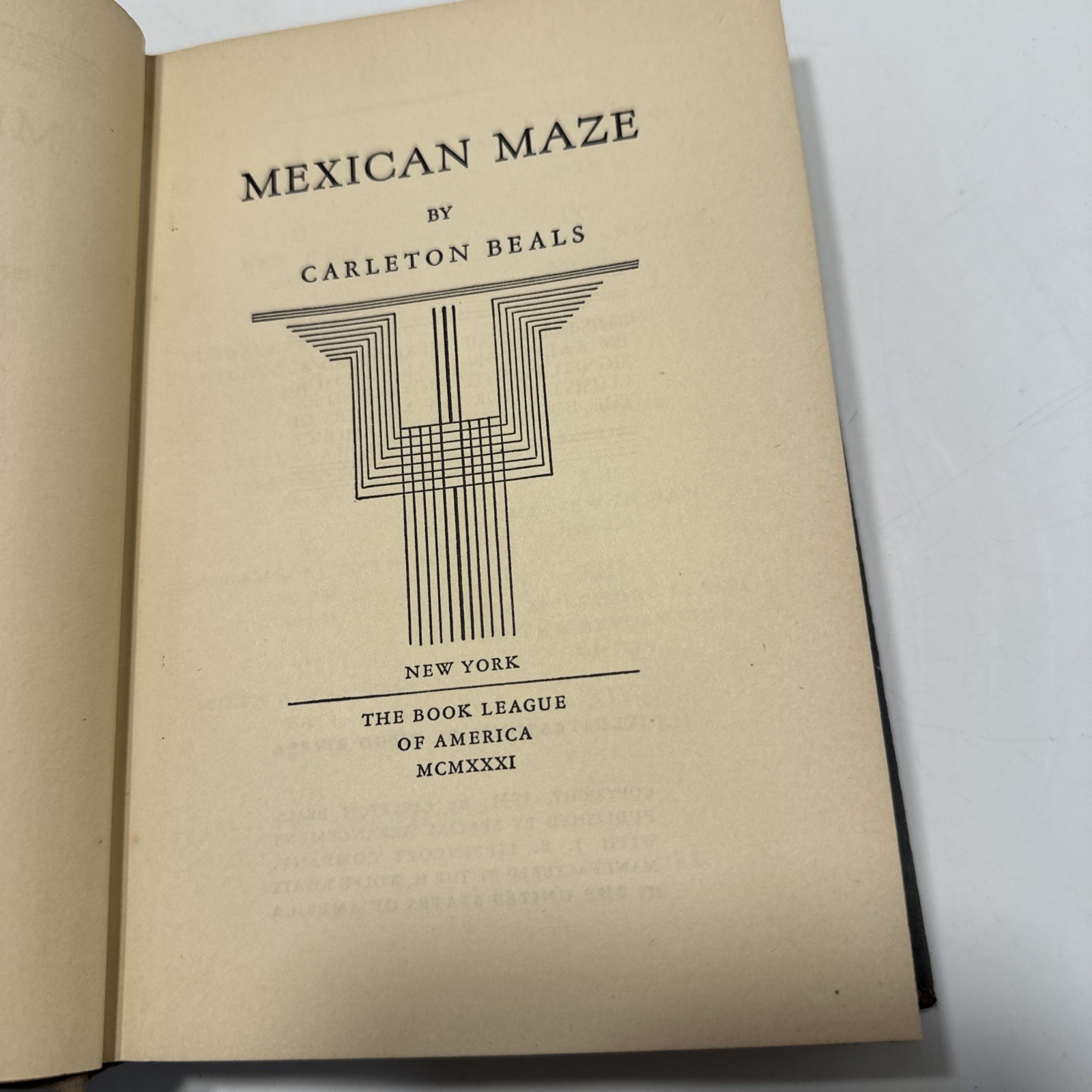 Mexican Maze By Carleton Beals 1931 Hardback Vintage