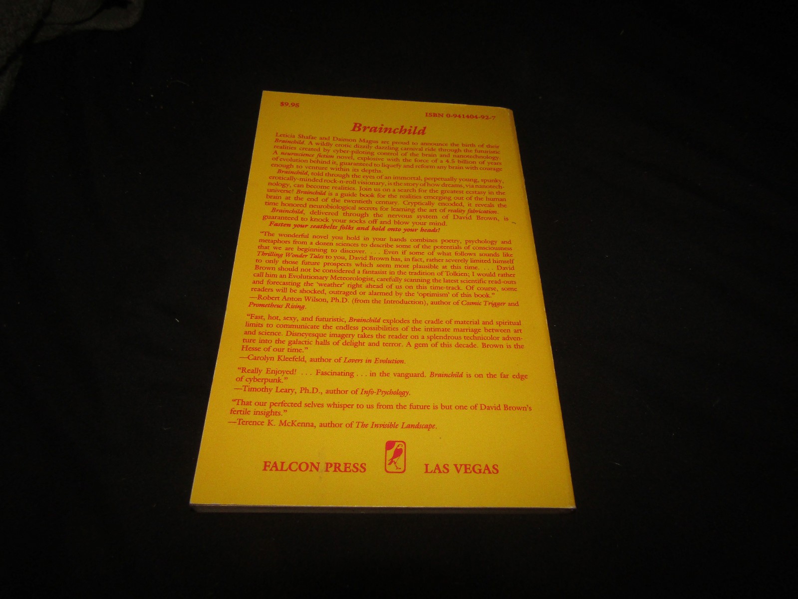 BRAINCHILD By David Jay Brown & Robert Anton Wilson 1st Ed SIGNED 1988