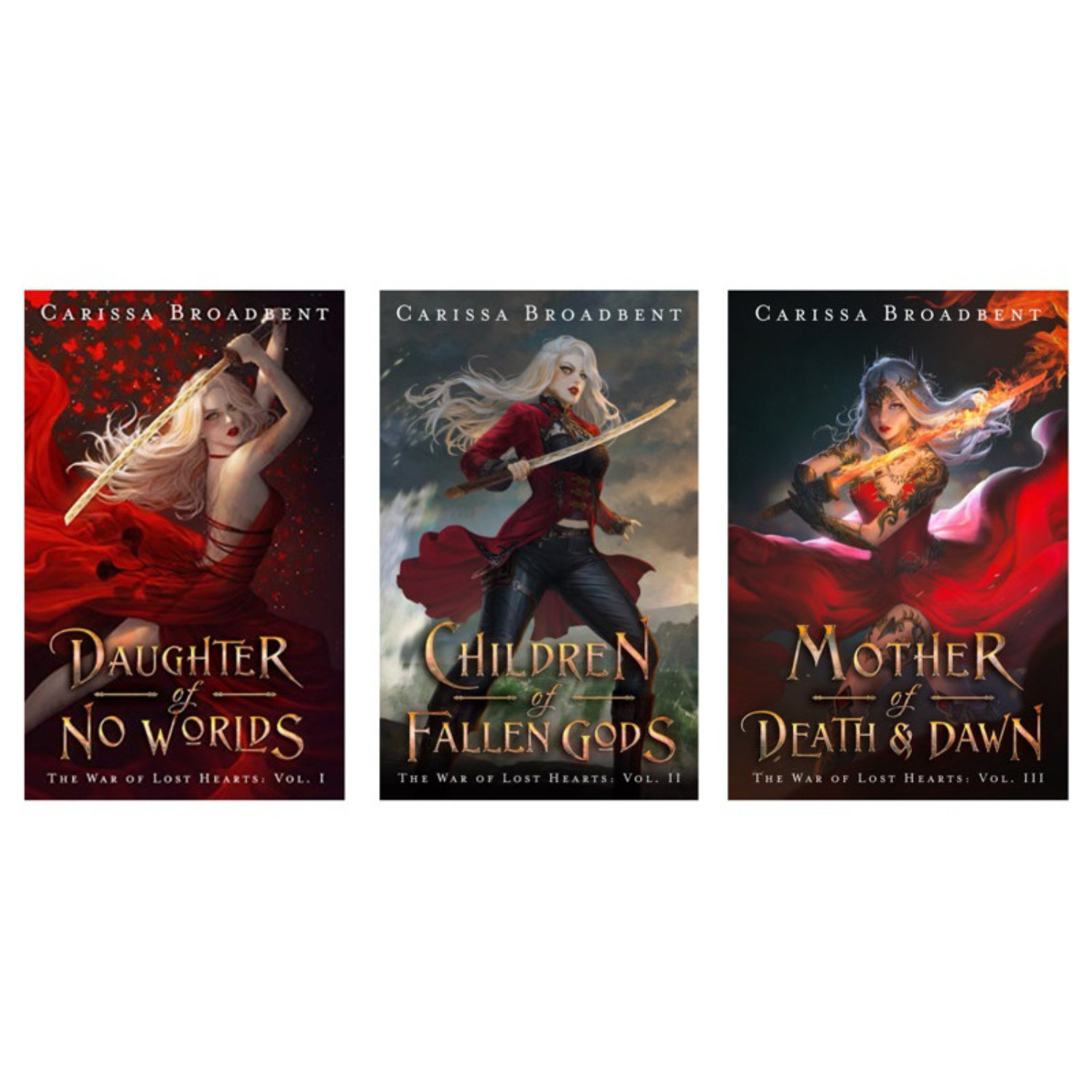 3 Books Set The War of Lost Hearts Series English Version by Carissa Broadbent
