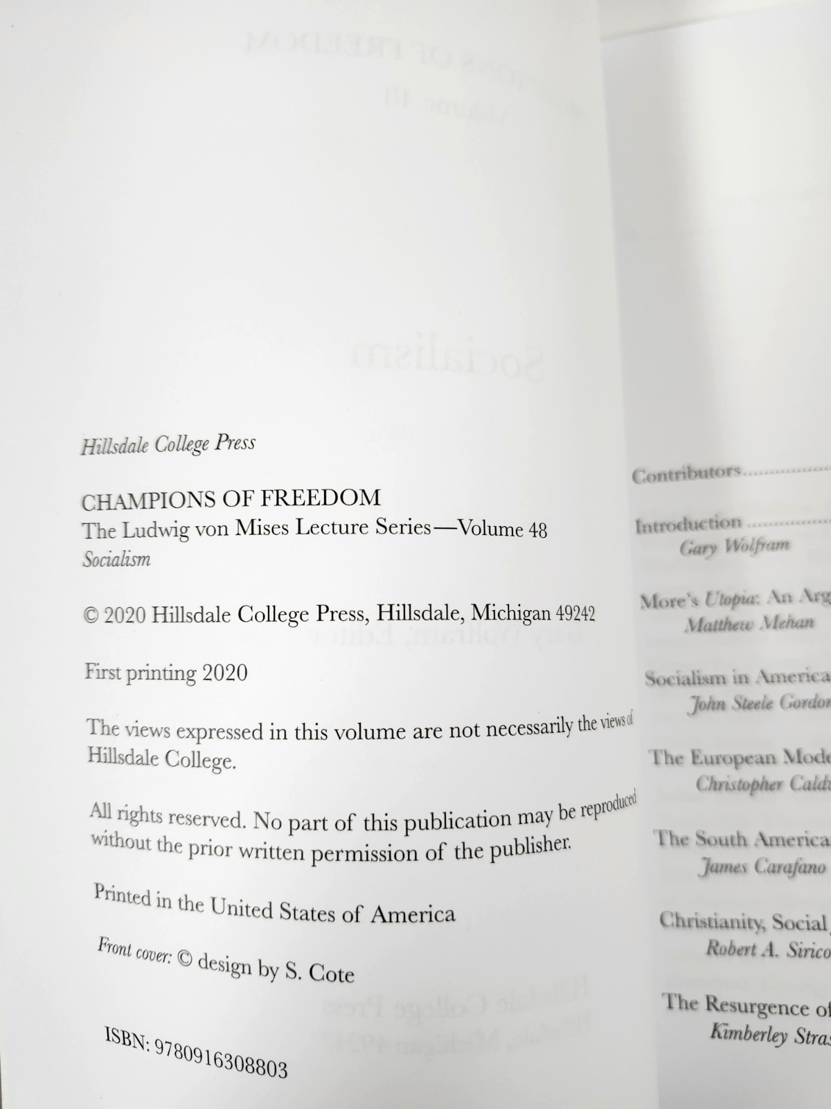 Champions of Freedom Lot-Ludwig von Misees Lecture Series: 2010s TP-Economics