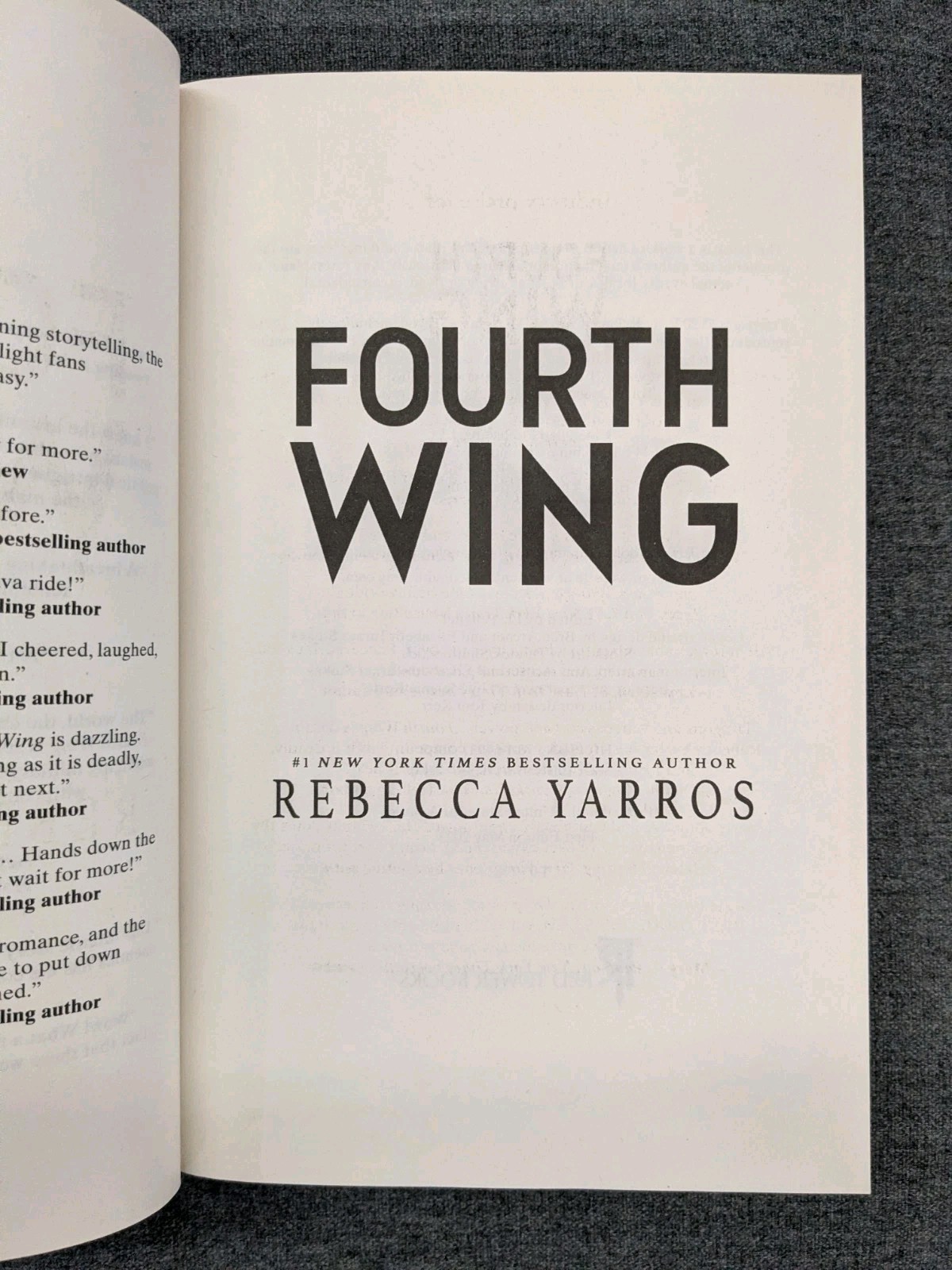 1st Edition Fourth Wing Hardcover HCDJ by Yarros Rebecca Fine NM 8th Printing