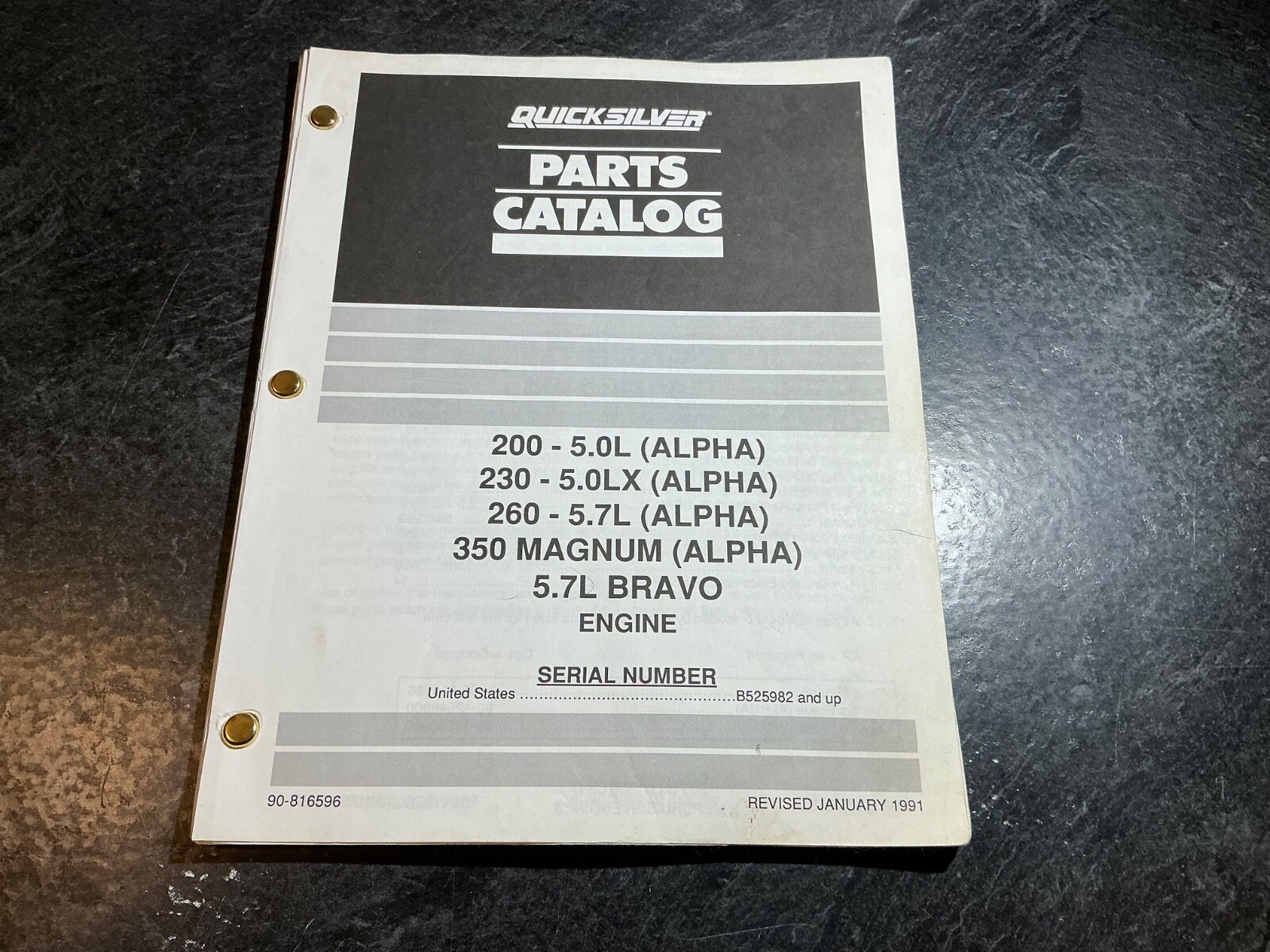 Mercruiser 200 5.0L 230 5.0LX 260 5.7L 350 Magnum Alpha 5.7L Bravo Parts Catalog