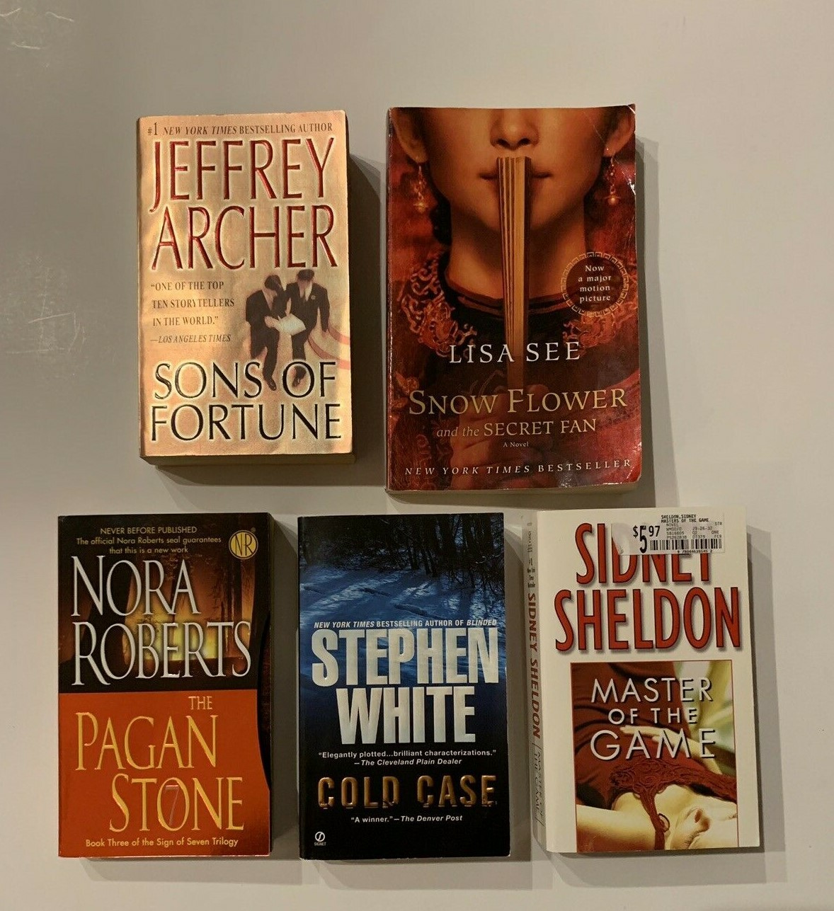 Book Lot Jeffrey Archer Sidney Sheldon Stephen White Cold Case Nora Roberts