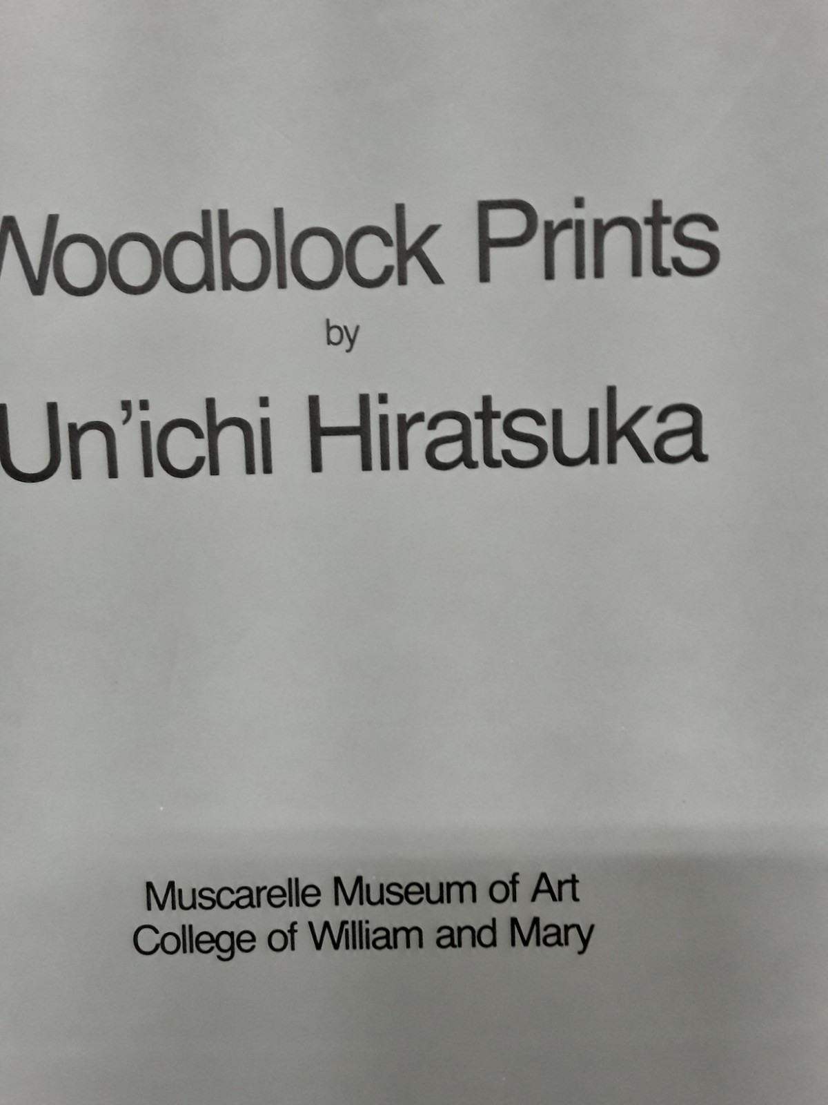 Woodblock Prints Promo copy by Mus of Art at Coll of Wm & Mary 1986 PB BN 260527