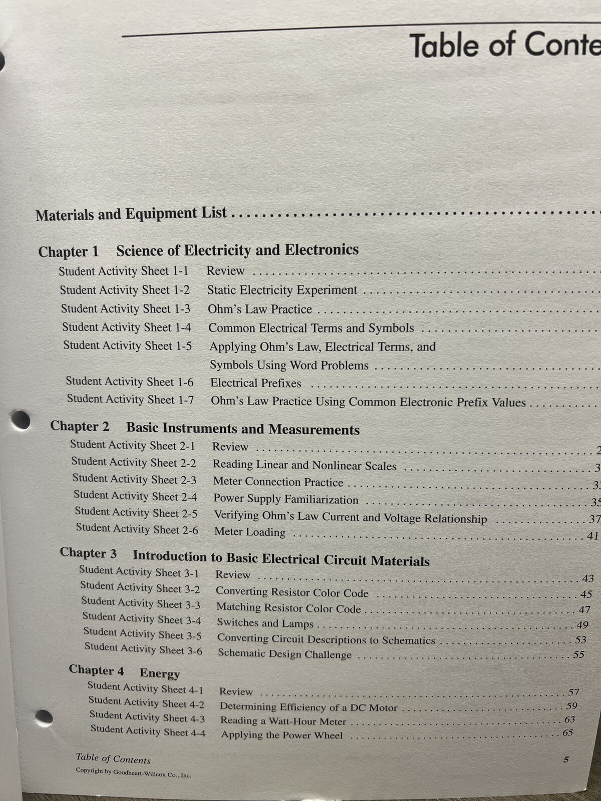 Study Guide with Laboratory Activities – Electricity & Electronic Workbook