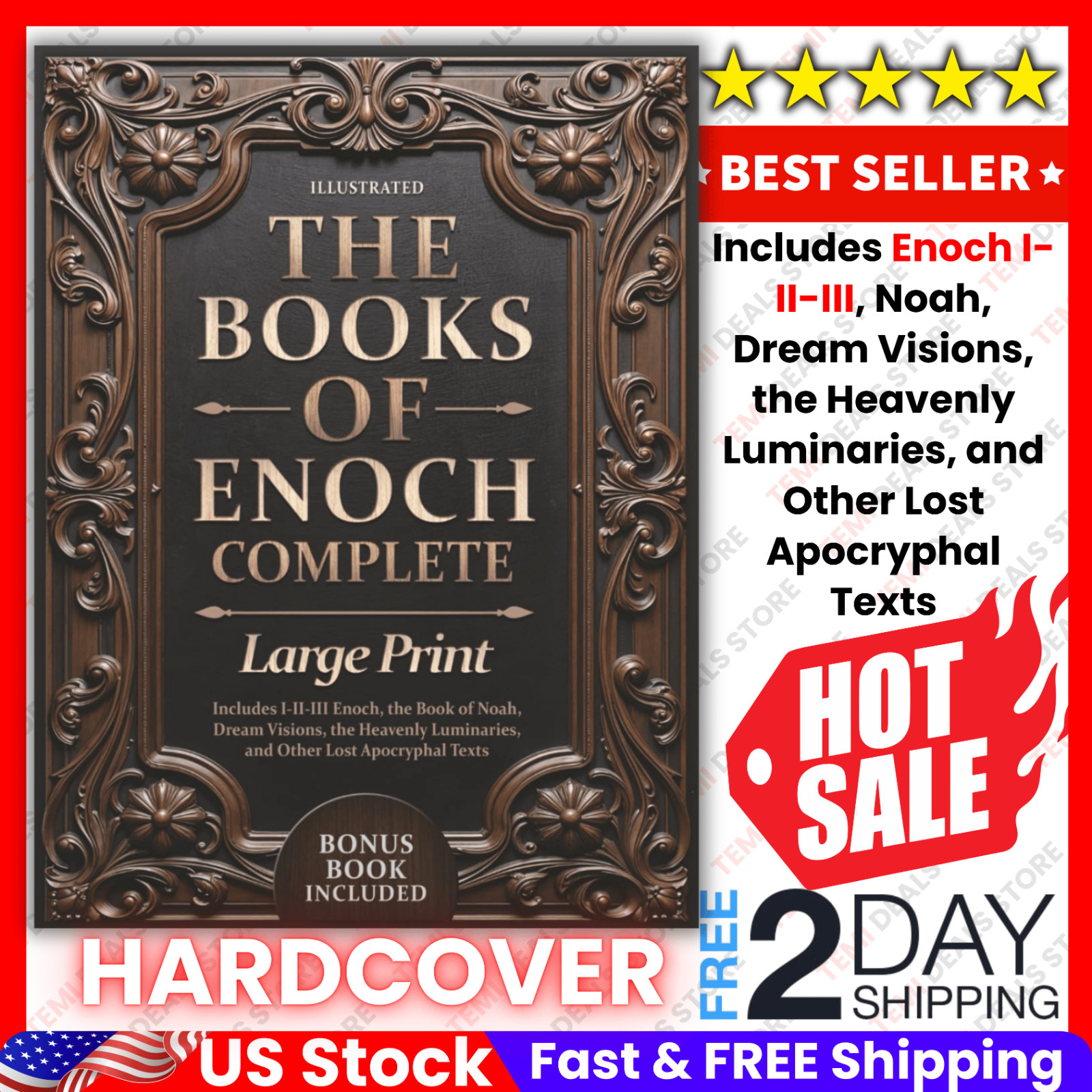 The Books of Enoch Complete Large Print Illustrated HARDCOVER I-II-III⭐️⭐️⭐️⭐️⭐️