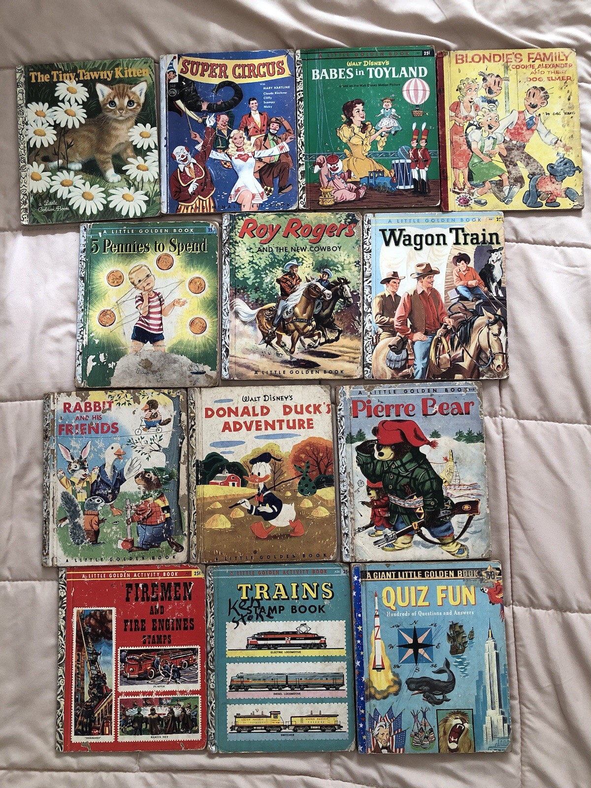 A Little Golden Book Lot Of 13 Vintage Books 1950s-1960s good to fair condition